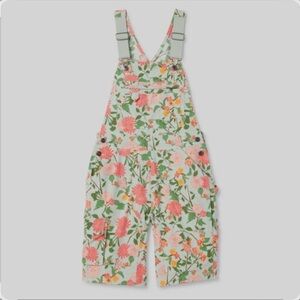 Duluth Trading Co Mint Green Floral Romper Overalls